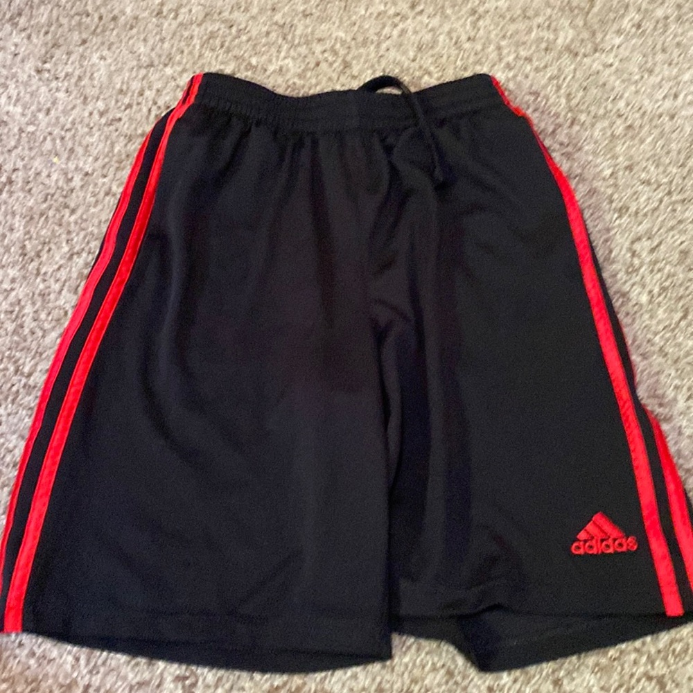 Black and red adidas shorts
